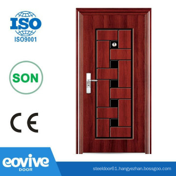 Steel security door to door with glass